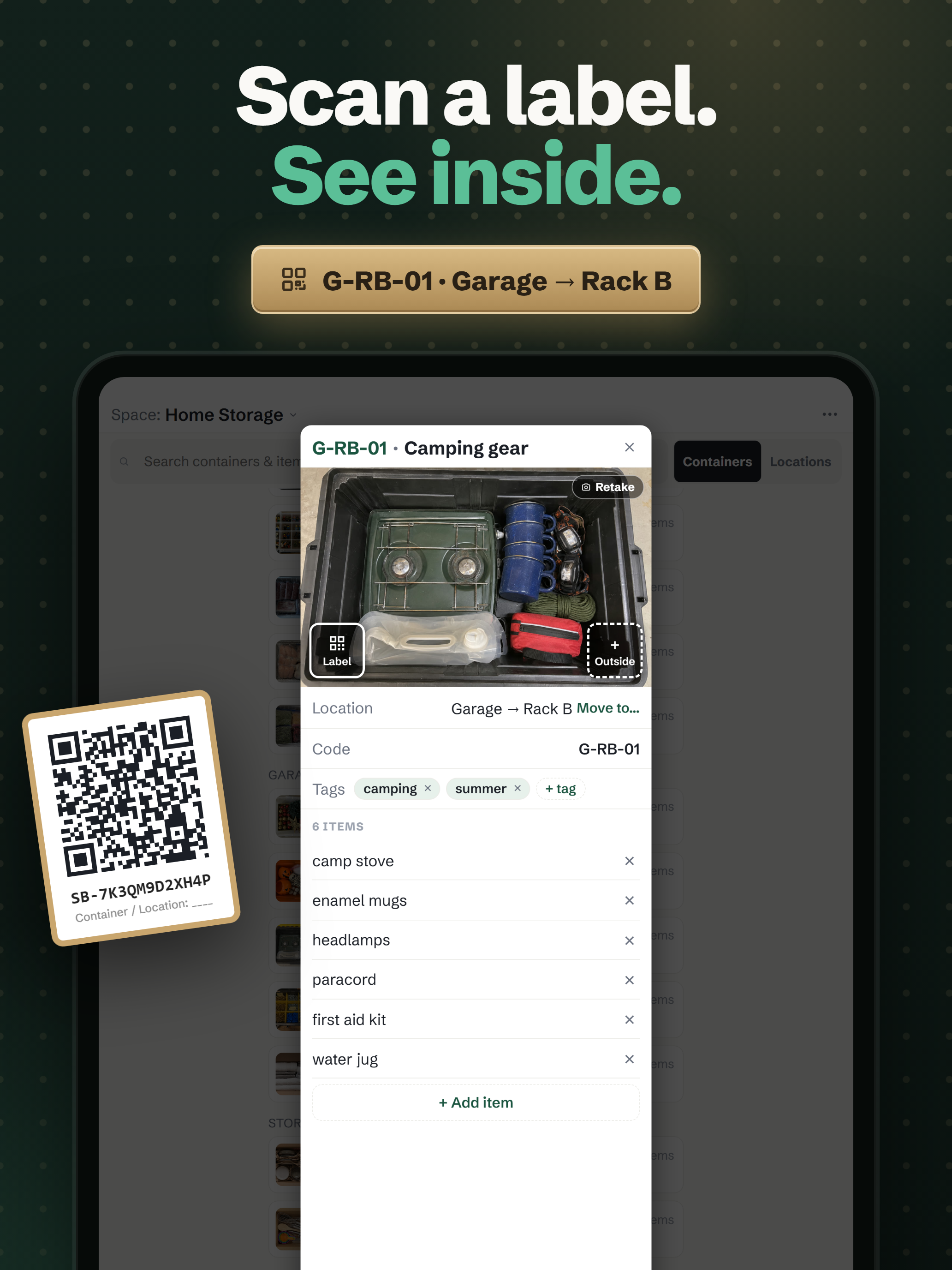 Scan a label. See inside.