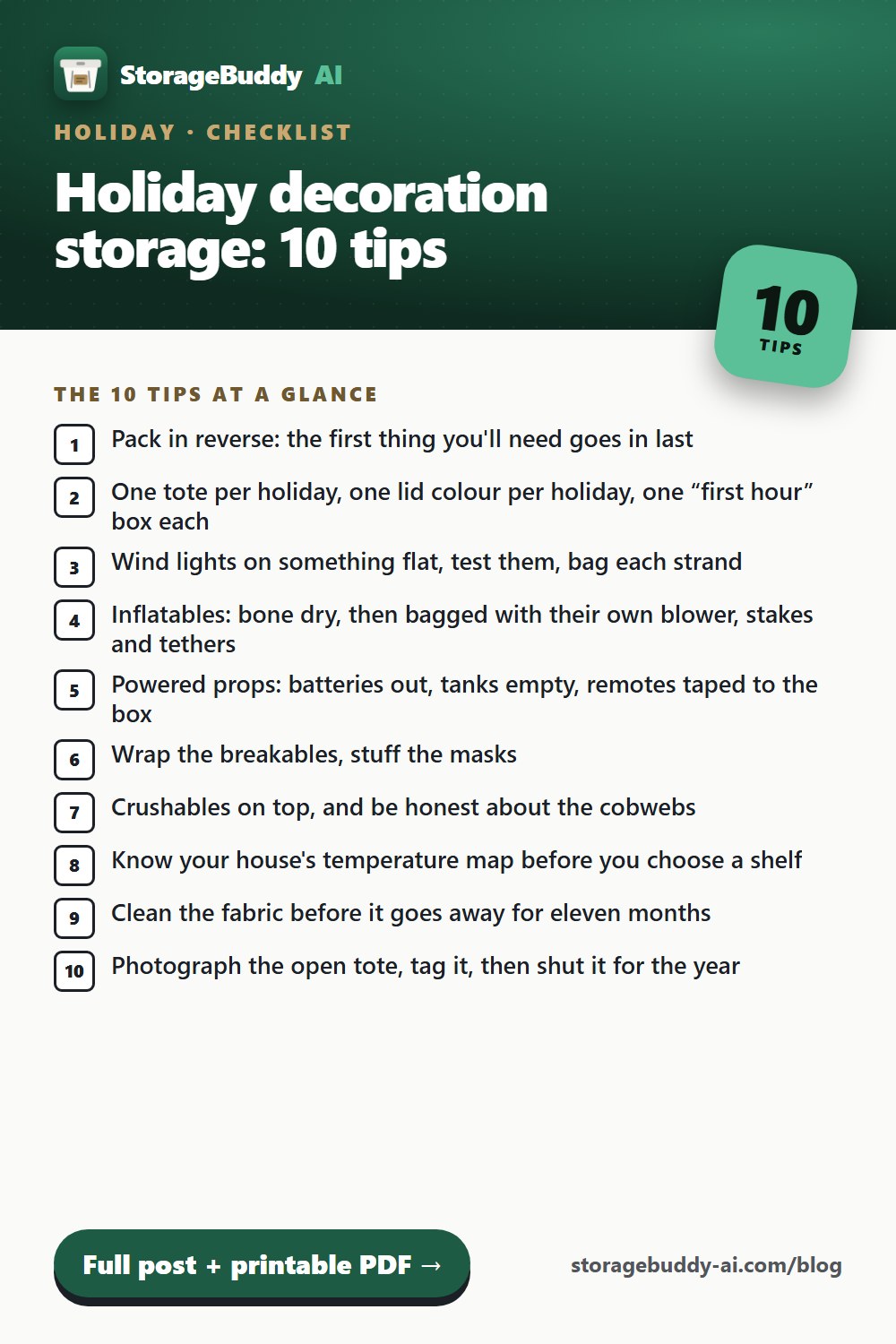 Checklist pin